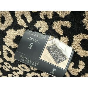 Rachel Zoe Leopard Bath Rug 20x32 Designer Luxury Plush Mat Animal Print